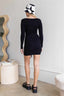 Knit Cut-out Bustier Top Lace Down Detail Mini Dress-Black