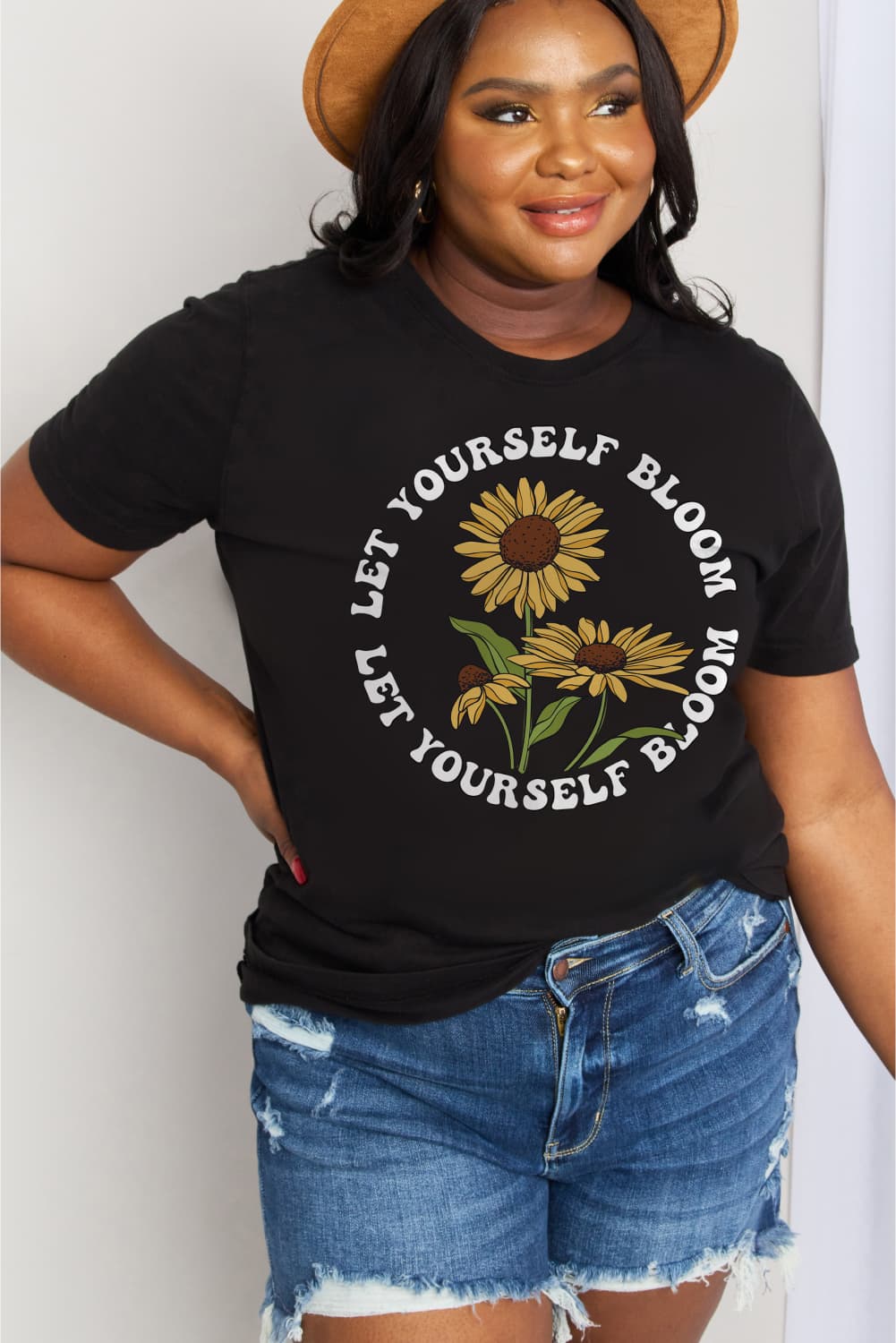 LET YOURSELF BLOOM Graphic Cotton Tee