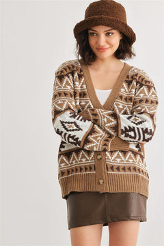 Long Sleeve Cardigan Sweater-Mocha