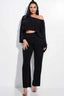 Long Slouchy Top And Pants Set-Black
