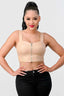 Lux Faux Leather Pu Zipup Strap Sleeveless Cropped Top-Nude