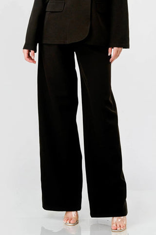 Luxe Women's Loose Fit Blazer & Wide Leg Pants Set - Premium Fashion