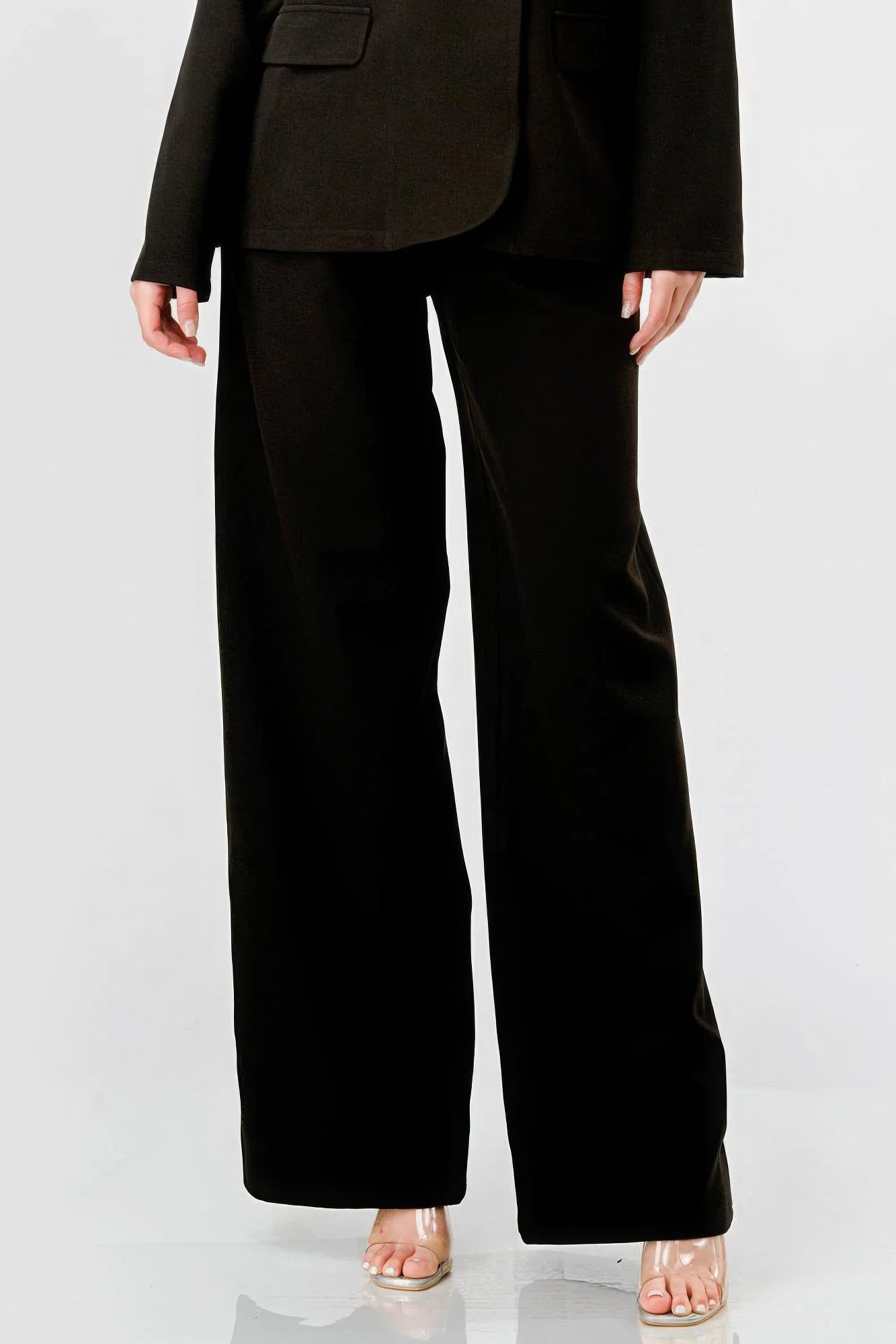 Luxe Women's Loose Fit Blazer & Wide Leg Pants Set - Premium Fashion