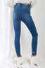 Mid Blue High-waisted Skinny Jeans-Mid Blue