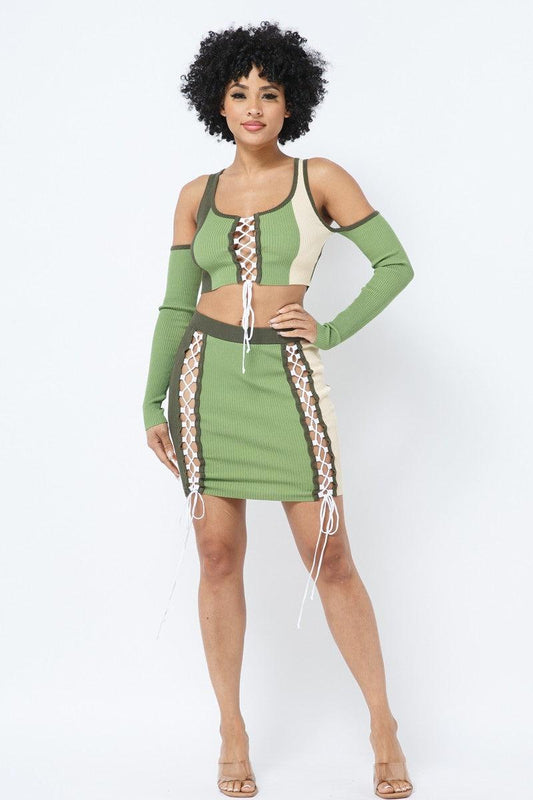Multi Color Block Set-Olive