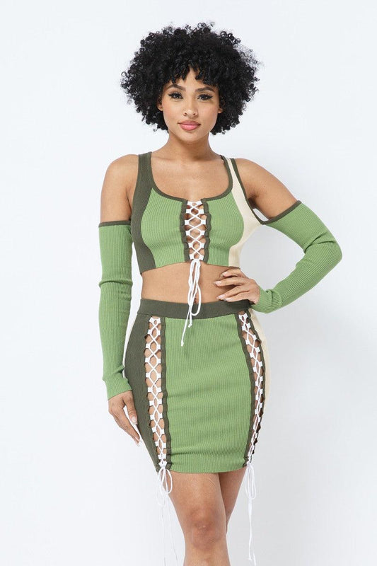 Multi Color Block Set-Olive