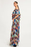 Multi Color Printed Ruffle Top And Pleated Skirt Set