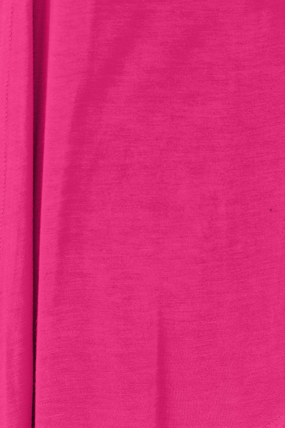 Pink fabric detail of open front long sleeve cardigan with slightly stretchy material composition of 95% rayon and 5% spandex.