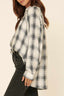 Oversized Loose Fit Plaid Shirt-Grey