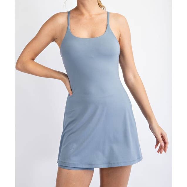 Plus Size Active Dress | Scoop Neck Cross Back | Workout Wear