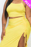 Plus Size Cami Crop Top & Side Split Hem Midi Skirt Set