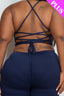 Plus Size Criss-coss Open Back Bodycon Jumpsuit