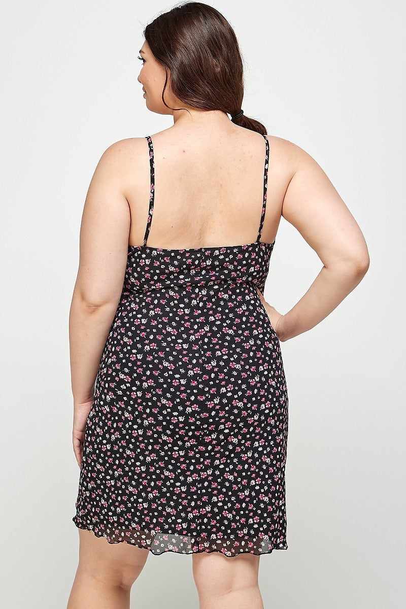 Shops black floral cami dress