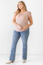 Plus Size Dusty Pink Textured Short Sleeve Blouse