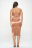 Plus Size Elegant Satin Copper Midi Dress