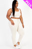 Plus Size French Terry Cropped Tank Top & Joggers Set