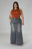 Plus Size High-waisted Stretch Skirt