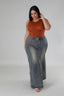 Plus Size High-waisted Stretch Skirt