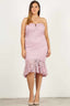 Plus Size Lace Midi Dress-Mauve