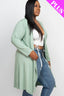 Plus Size Long Belted Cardigan