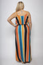 Plus Size Ombre Stripe Ruffle Maxi Dress-Ombre Stripe