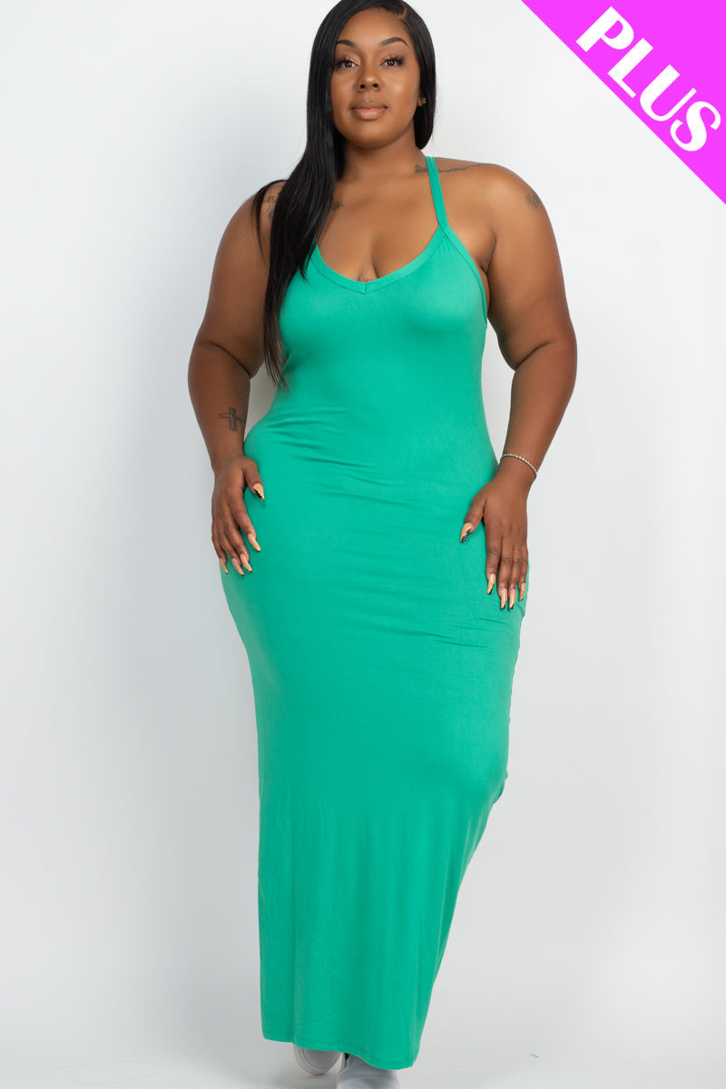 Plus Size Racer Back Maxi Dress