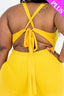 Plus Size Ribbed Crisscross Back Bodycon Midi Dress