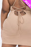 Plus Size Ribbed Crisscross Tie Back Bodycon Dress
