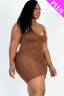 Plus Size Ruched Bodycon Cami Dress