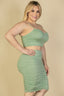 Plus Size Ruched Crop Top and Skirt Set