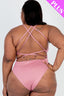 Plus Size Sexy Spaghetti Strap Crisscross Back Solid Color Bodysuit
