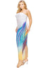 Plus Size Sleeveless White/Multi color Tube Top Maxi Dress