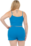 Plus Size Solid Ribbed Cami Top and Shorts Set