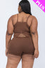 Plus Size Split Back Cami Top & Shorts Set