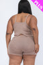 Plus Size Split Back Cami Top & Shorts Set
