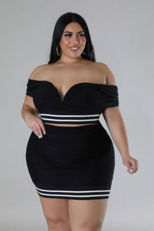 Plus Size Stretch Skirt Set