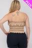 Plus Size Tiered Shirred Body Crop Top