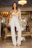 Print Top Detailed Fashion Jumpsuit-White