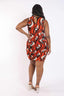 Printed Air Mesh Dress-Tomato Red