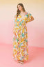 Printed Woven Maxi Cover Up-Ivory
