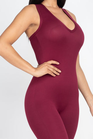 Racer Back Bodycon Jumpsuit