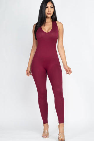 Racer Back Bodycon Jumpsuit