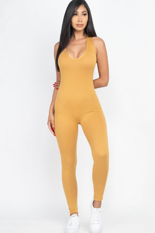 Racer Back Bodycon Jumpsuit