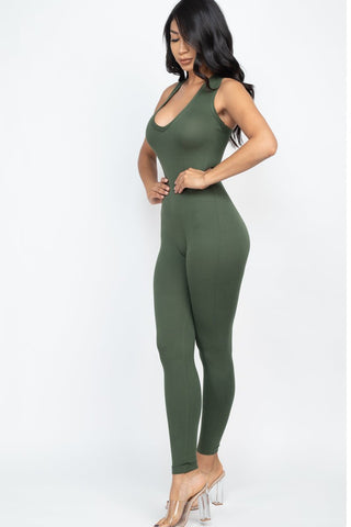 Racer Back Bodycon Jumpsuit