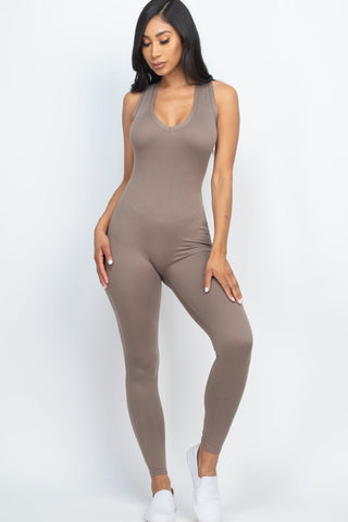 Racer Back Bodycon Jumpsuit