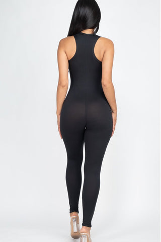 Racer Back Bodycon Jumpsuit