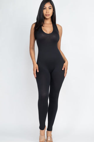 Racer Back Bodycon Jumpsuit