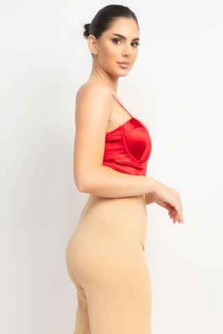 Women's Trendy Sweetheart Bodysuit with Rhinestone Strap