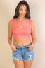 Ribbed Cut Out Front Crop Top