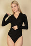 Ribbed Long Sleeve Collared Bodysuit